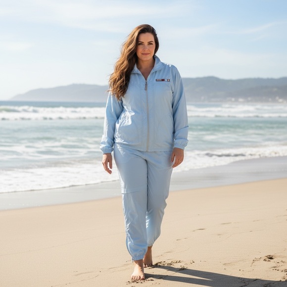 Catalina Pants - Vintage 90s Catalina Freshwater Blue Tracksuit Windbreaker Jacket & Pants XL